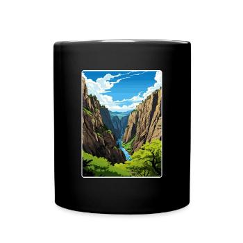 Black Canyon National Park Colorado Travel Poster - Full Colour Mug - black - Front