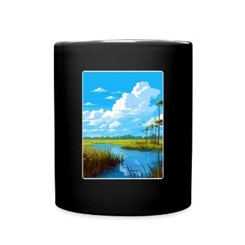 Everglades National Park Travel Poster Souvenir - Full Colour Mug - black - Front