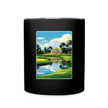 Augusta Golfplatz Vintage Reiseposter Souvenir - Tasse einfarbig - Schwarz - Vorne