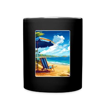République dominicaine Carte d’affiche de voyage dans les Caraïbes - Mug uni - noir - Devant