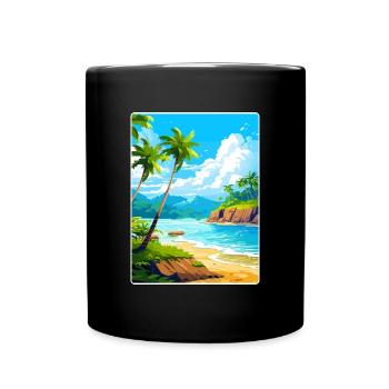 République dominicaine Carte d’affiche de voyage dans les Caraïbes - Mug uni - noir - Devant