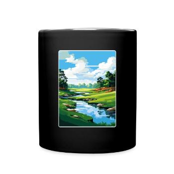 Augusta Golf Course Vintage Voyage Poster Souvenir - Mug uni - noir - Devant