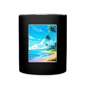 Île Caraïbes Voyage Poster Souvenir - Mug uni - noir - Devant