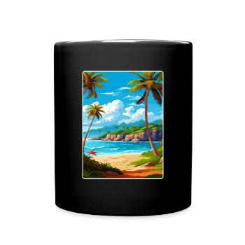 République dominicaine Carte d’affiche de voyage dans les Caraïbes - Mug uni - noir - Devant