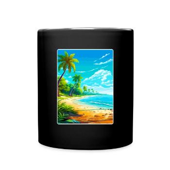Bahamas Karibik Reise Poster Souvenir Farbe WPA - Tasse einfarbig - Schwarz - Vorne