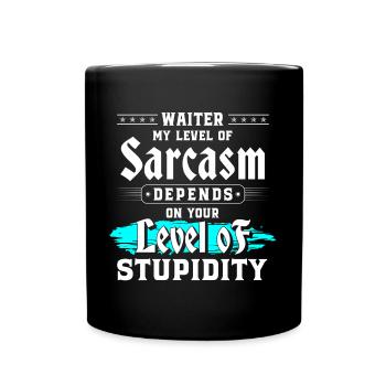 Serveur, Restaurant, Nourriture, Fête - Mug uni - noir - Devant