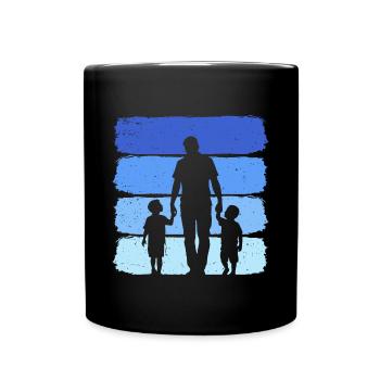 Papa et deux fils T-shirt papa et 2 enfants - Mug uni - noir - Devant
