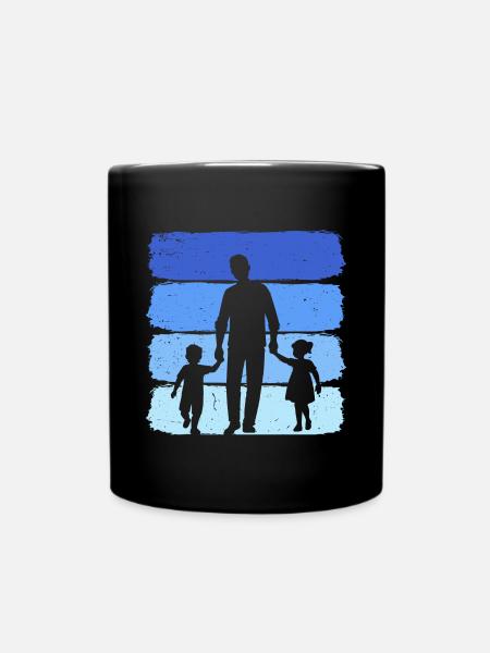 Vater mit Tochter und Sohn papa und tochter sohn - Tasse einfarbig - Schwarz
