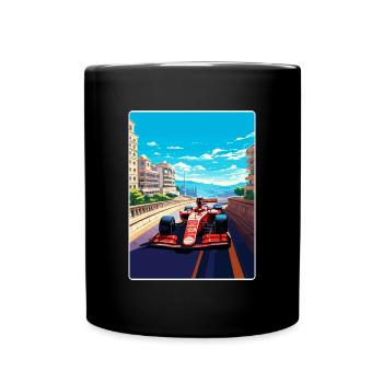 Monaco Circuit Motorsport Rennen Rennen Reise Poster - Tasse einfarbig - Schwarz - Vorne