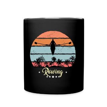 Kayak Aviron Vintage Rétro Sunset Sports - Mug uni - noir - Devant