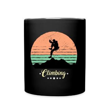 Escalade de bloc Vintage Retro Sunset - Mug uni - noir - Devant