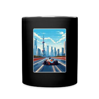 Shanghai Circuit Motorsport Race China Travel Card - Tasse einfarbig - Schwarz - Vorne