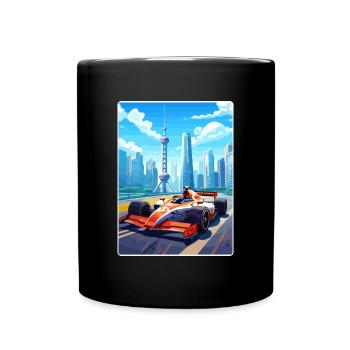 Shanghai Circuit Motorsport Race China Travel Card - Tasse einfarbig - Schwarz - Vorne