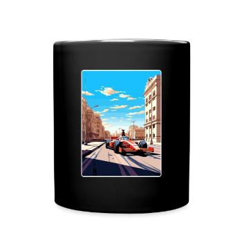 Valencia Circuit Motorsport Race Spanien Travel Card - Tasse einfarbig - Schwarz - Vorne