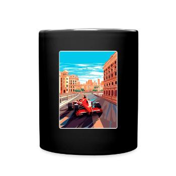 Valencia Circuit Motorsport Race Spain Travel Card - Full Colour Mug - black - Front