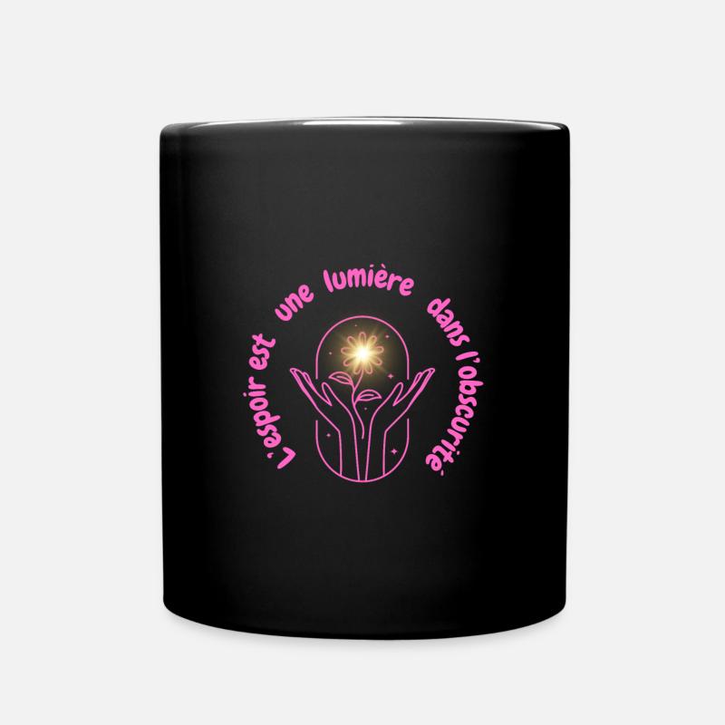 L' espoir est une lumière dans l'obscurité - Mug uni - noir