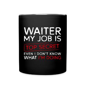 Table basculante de barman serveur - Mug uni - noir - Devant
