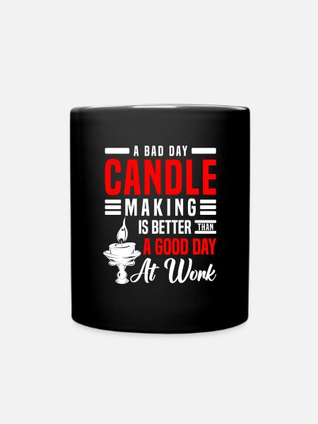 Kerze Wärme Liebe - Tasse einfarbig - Schwarz