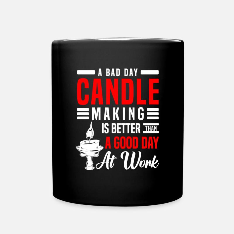 Kerze Wärme Liebe - Tasse einfarbig - Schwarz