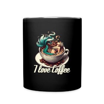 J’aime le café Mug Sirène Sirène Cadeau - Mug uni - noir - Devant