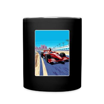 Manama Circuit Motorsport Race Bahrain Travel Card - Tasse einfarbig - Schwarz - Vorne