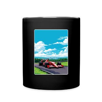 Design vif de voiture de course de formule - Mug uni - noir - Devant