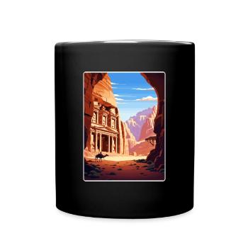 Petra Jordan Affiche de voyage Souvenir Carte Postale Peinture - Mug uni - noir - Devant