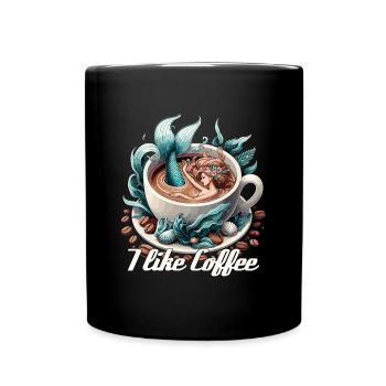 J’aime tasse à café sirène sirène cadeau - Mug uni - noir - Devant