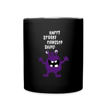 Monster happy spooky Halloween Zombie Trick Treat - Tasse einfarbig - Schwarz - Vorne