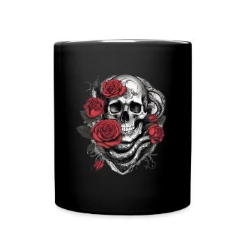 Skull Skull Rocker Horror - Full Colour Mug - black - Front