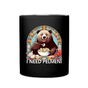 I Need Pelmeni Bear Gift - Full Colour Mug - black - Front