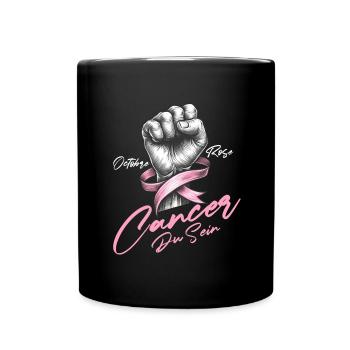 Poing de sensibilisation au cancer du sein et conception d’arc rose - Mug uni - noir - Devant