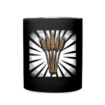 5 Wheat Ears Highlight Gold - Full Colour Mug - black - Front