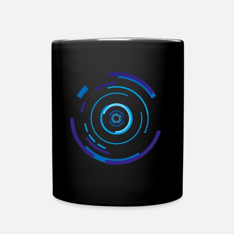 Spiral Blue - Full Colour Mug - black