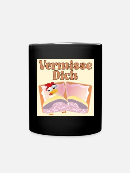 Vermisse Dich - Fernbeziehung - Tasse einfarbig - Schwarz