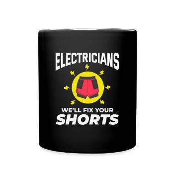 Electrician Humor Electrical Technician Engineer - Full Colour Mug - black - Front