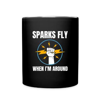 Electrician Humor Electrical Technician Engineer - Full Colour Mug - black - Front