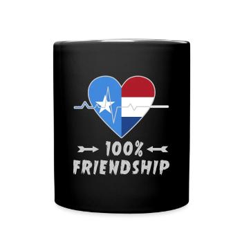 Somalia und Niederlande 100% Freundschaft - Tasse einfarbig - Schwarz - Vorne