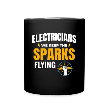 Electrician Humor Electrical Technician Engineer - Full Colour Mug - black - Front