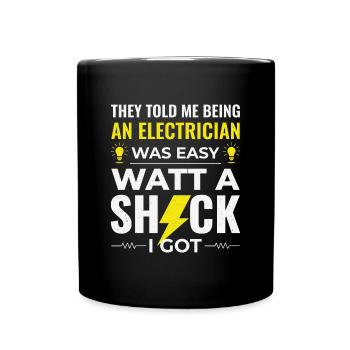 Electrician Humor Electrical Technician Engineer - Full Colour Mug - black - Front