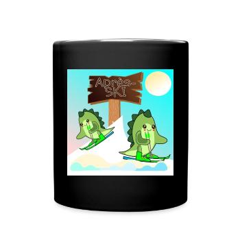 SKI SKIEUR COUPLE - DINOSAURE - Mug uni - noir - Devant