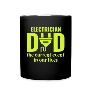 Électricien Papa Technicien en électricité Fête des pères - Mug uni - noir - Devant