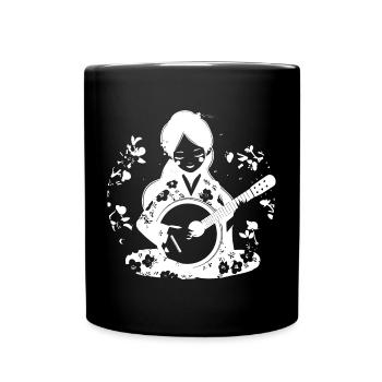 Dessin d’un joueur de banjo - Mug uni - noir - Devant