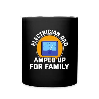 Elektriker Vater Elektrotechniker Ingenieur - Tasse einfarbig - Schwarz - Vorne