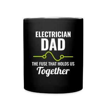 Elektriker Vater Elektrotechniker Ingenieur - Tasse einfarbig - Schwarz - Vorne
