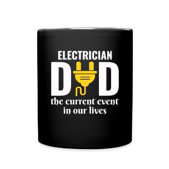 Elektriker Vater Elektrotechniker Ingenieur - Tasse einfarbig - Schwarz - Vorne
