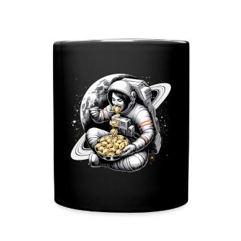 Astronaut Astronautin Pelmeni lecker Geschenk - Tasse einfarbig - Schwarz - Vorne
