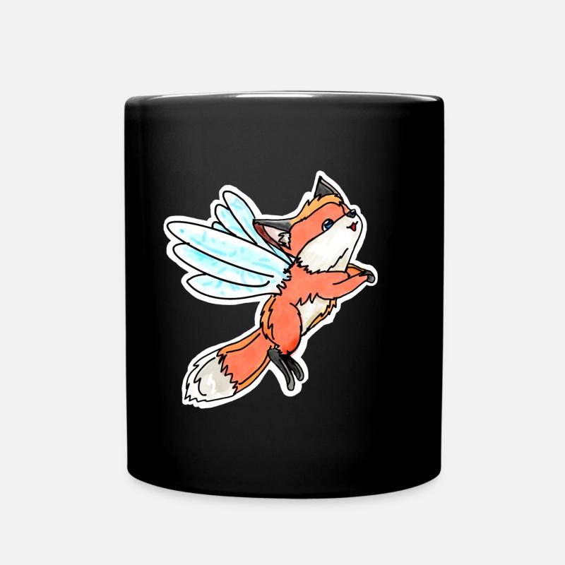 Fantastic, Flying Fairy Fox - Full Colour Mug - black