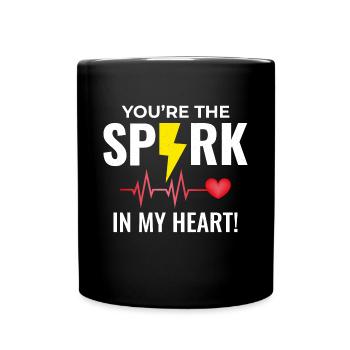 Electrician Valentine: Spark in My Heart - Full Colour Mug - black - Front