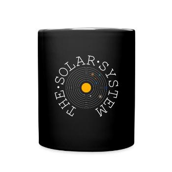 Le système solaire (blanc) - Mug uni - noir - Devant